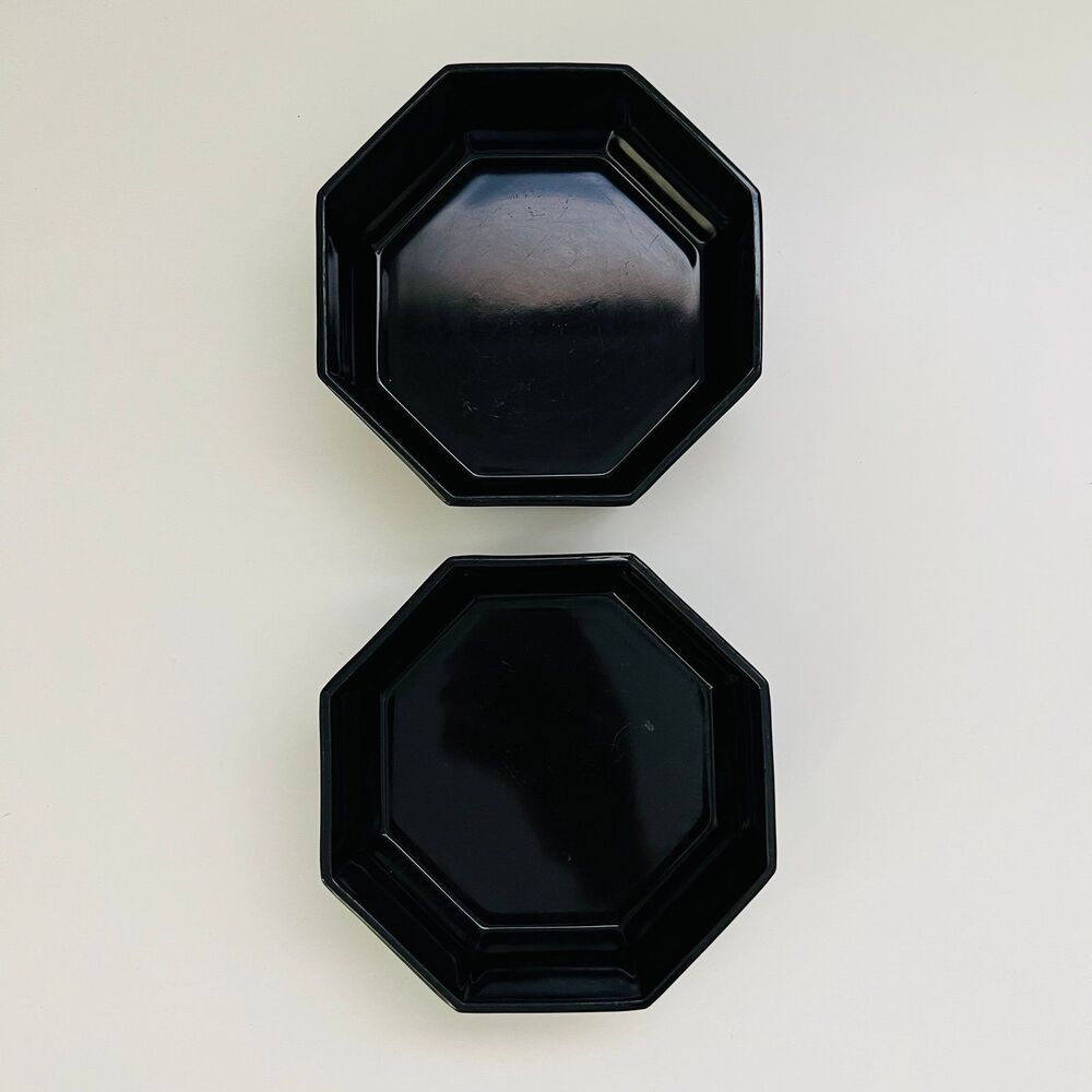 ARCOPAL France Novoctime Black Glass Small Fruit Dessert Bowls, Set of 2